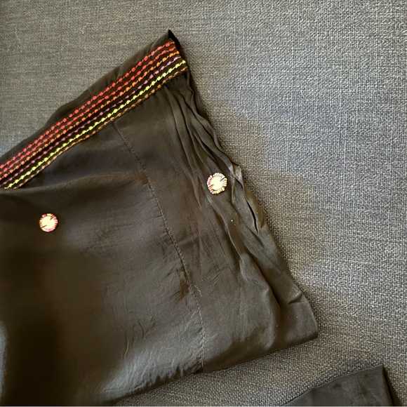 Farm Rio Black Rainbow Beaded Mirror Trim Trousers, size L - Picture 13 of 13